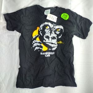Women's T-shirt Rainforest Cafe Glow in the dark Mystery Banana Gorilla Small